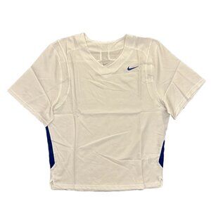 Nike Men's White Jersey with Blue Highlights